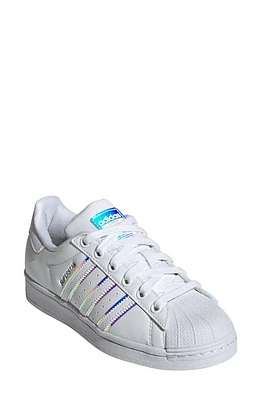 adidas Kids' Superstar Sneaker in White/White/Black at Nordstrom, Size 5.5 M