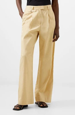 French Connection Alania City Pleat Wide Leg Pants Biscotti at Nordstrom,