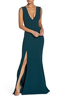 Dress the Population Sandra Plunge Crepe Trumpet Gown at Nordstrom,