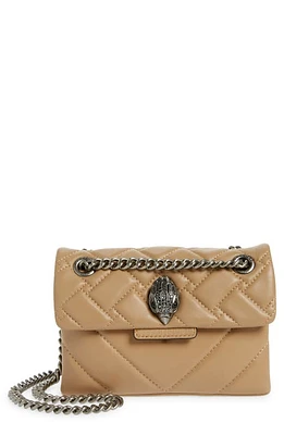 Kurt Geiger London Mini Kensington Quilted Leather Crossbody Bag in Light/Pastel Brown at Nordstrom