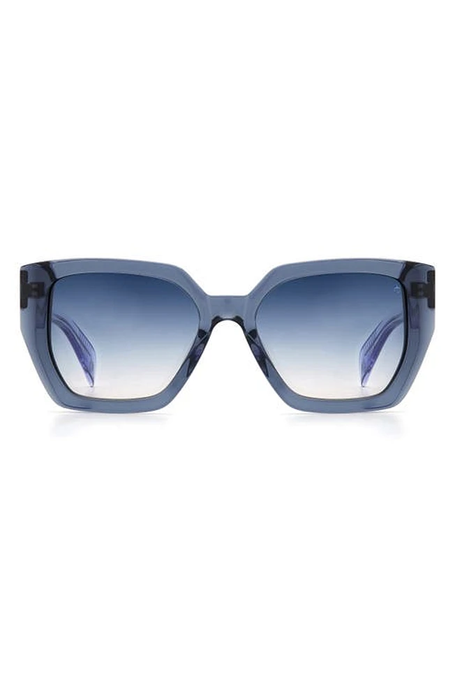 rag & bone 54mm Rectangular Sunglasses in Grey /Blue Grad Pink at Nordstrom