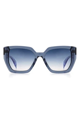 rag & bone 54mm Rectangular Sunglasses in Grey /Blue Grad Pink at Nordstrom