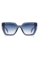 rag & bone 54mm Rectangular Sunglasses in Grey /Blue Grad Pink at Nordstrom