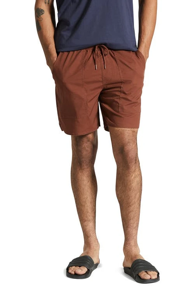 Brixton Everyday Cotton Blend Shorts Sepia at Nordstrom,