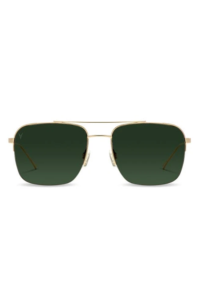 Vincero Marshall 56mm Polarized Navigator Sunglasses in Gold/Green at Nordstrom