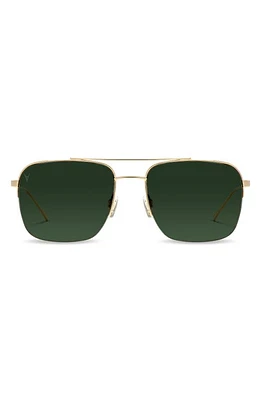 Vincero Marshall 56mm Polarized Navigator Sunglasses in Gold/Green at Nordstrom