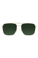 Vincero Marshall 56mm Polarized Navigator Sunglasses in Gold/Green at Nordstrom