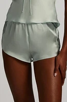 Hunkemöller Marcela Lace Trim Satin Pajama Shorts Surf Spray at Nordstrom,