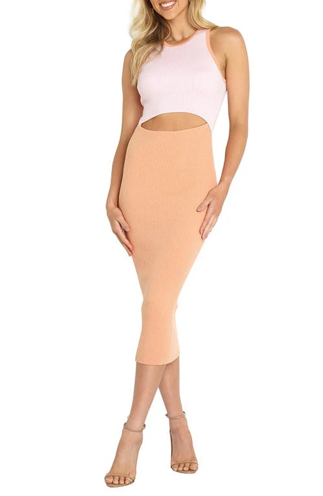 Petal & Pup Sofi Cutout Sleeveless Rib Midi Dress Splice at Nordstrom,