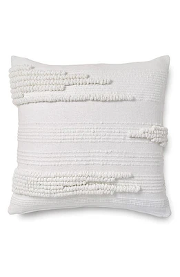 DKNY Textured Stripe Cotton Accent Pillow in White at Nordstrom, Size 20X20