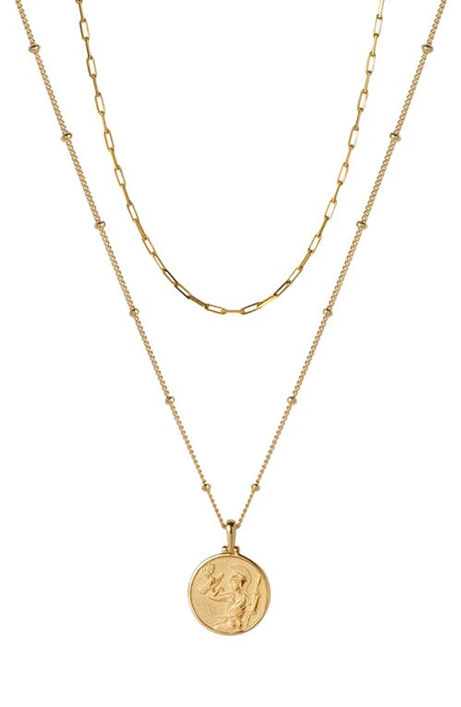 Awe Inspired Mini Athena Pendant Layered Necklace in Gold Vermeil at Nordstrom