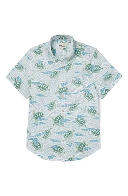 Reyn Spooner Honu Aukai Tailored Fit Short Sleeve Button-Down Shirt White at Nordstrom,