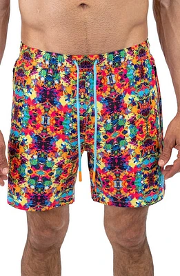 Maceoo Swim Lion Splatter Trunks Orange at Nordstrom,