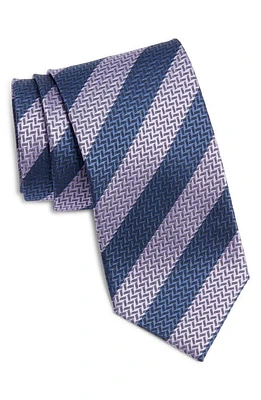 Brioni Repp Stripe Silk Tie in Royal/Roseate at Nordstrom