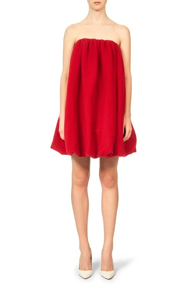 Interior The Augie Strapless Cashmere Babydoll Minidress Maraschino at Nordstrom,