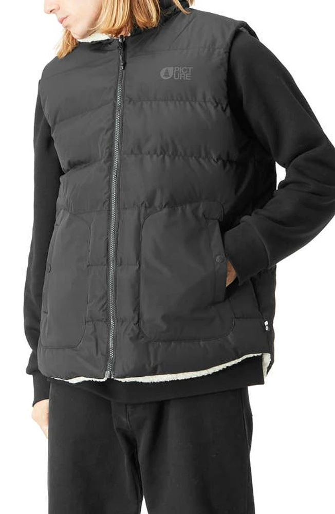 Picture Organic Clothing Russello Reversible Water Repellent Vest Black at Nordstrom,