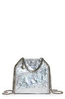 Stella McCartney Tiny Falabella Crackle Faux Leather Tote in 8101 Silver at Nordstrom