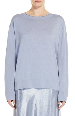 Max Mara Leisure Pensile Crewneck Silk & Cotton Sweater Light Blue at Nordstrom,