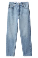 MANGO High Waist Ankle Tapered Mom Jeans Medium Blue at Nordstrom