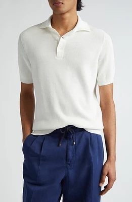 Brunello Cucinelli Short Sleeve Polo Sweater at Nordstrom, Us