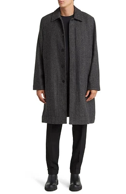 Wax London Chester Wool Herringbone Coat Black/Grey at Nordstrom,