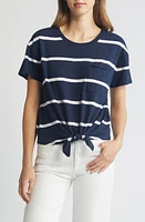 caslon(r) Crewneck Tie Front T-Shirt at Nordstrom,