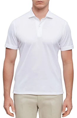 Emanuel Berg Premium Quality Cotton Jersey Polo White at Nordstrom,