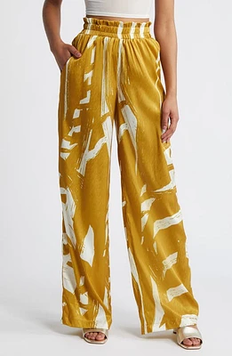 DIARRABLU Leer Suto Palazzo Pants Gold at Nordstrom,