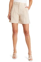 Sophie Rue Tashi Pleated Linen Shorts Taupe at Nordstrom,