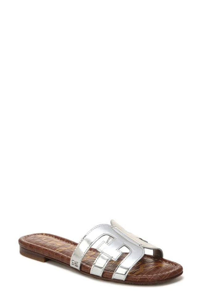 Sam Edelman Bay Cutout Slide Sandal - Wide Width Available in Soft Silver Metallic at Nordstrom, Size 5