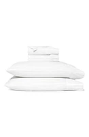 Boll & Branch Simple Stripe Organic Cotton Percale Sheet Set in Pewter Simple Stripe at Nordstrom