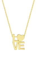 Estella Bartlett Love Pendant Necklace in Gold at Nordstrom