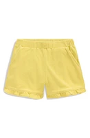 Mini Boden Kids' Frill Hem Terry Cloth Shorts Lemon Yellow at Nordstrom,