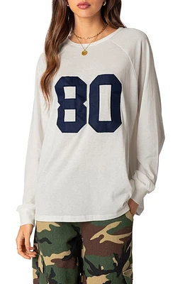 EDIKTED 80 Appliqué Oversize T-Shirt White at Nordstrom,