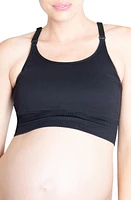 Ingrid & Isabel Seamless Active Maternity/Nursing Bra Black at Nordstrom,