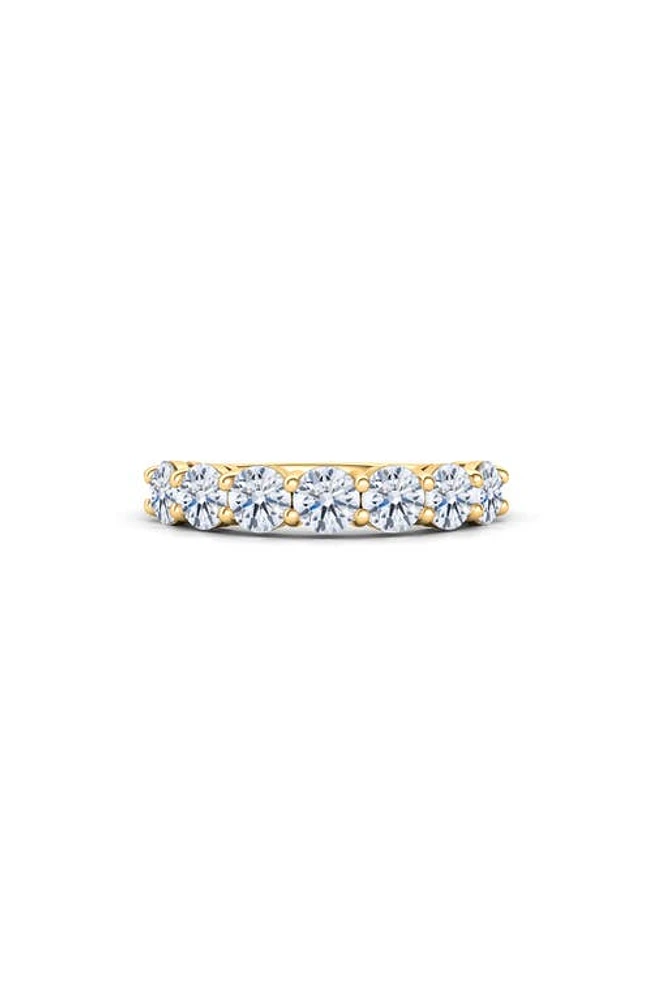 HauteCarat Half Round Cut Lab Created Diamond 14K Gold Eternity Band Ring in Gold at Nordstrom