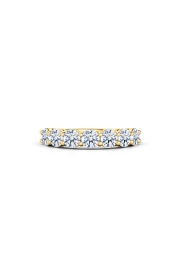 HauteCarat Half Round Cut Lab Created Diamond 14K Gold Eternity Band Ring in Gold at Nordstrom