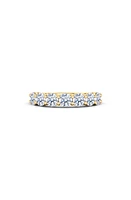 HauteCarat Half Round Cut Lab Created Diamond 14K Gold Eternity Band Ring in Gold at Nordstrom