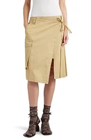 Dries Van Noten Skilt Pleated Cargo Wrap Skirt Beige at Nordstrom, Us