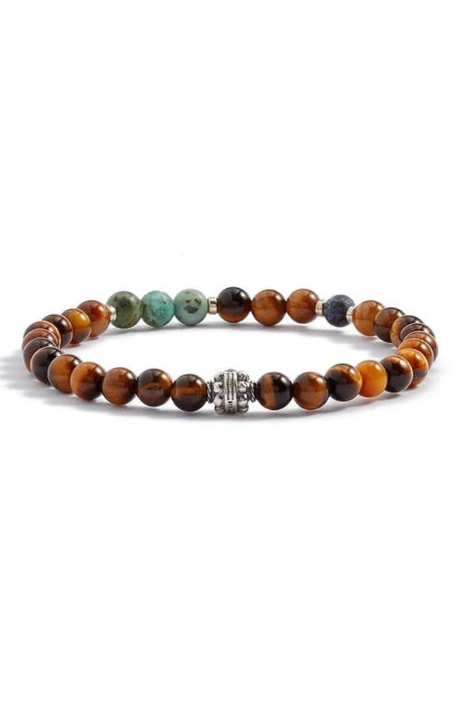 Jonas Studio Dakota Hideaway Beaded Stretch Bracelet in Tiger Eye at Nordstrom