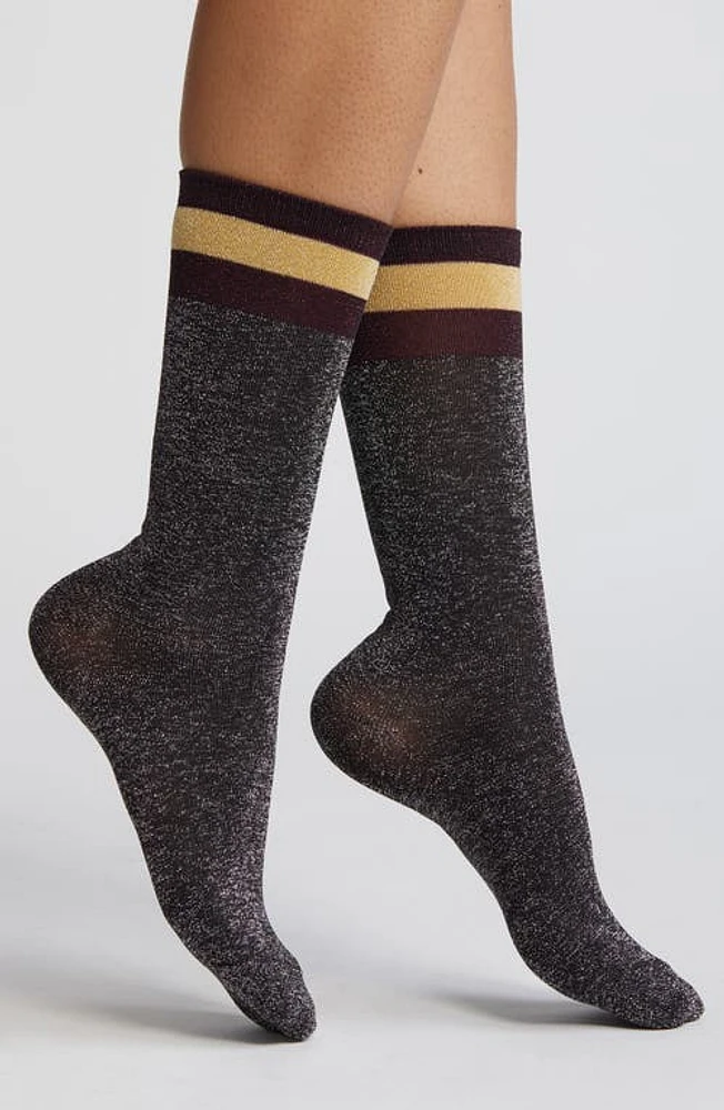 HIGH HEEL JUNGLE Varsity Metallic Knit Socks in Grey at Nordstrom