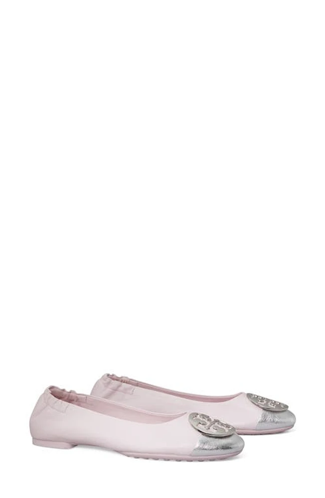 Tory Burch Claire Cap Toe Ballet Flat Light Lavender /Silver at Nordstrom,