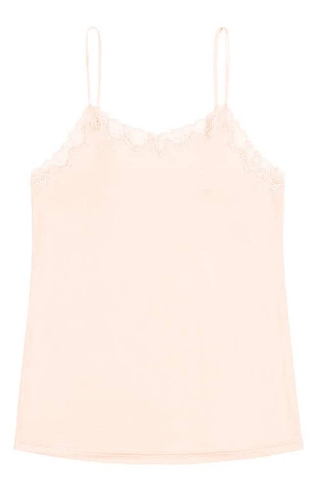 Uwila Warrior Soft Silk Lace Trim Camisole Rose Quartz at Nordstrom,