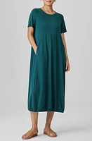 Eileen Fisher Stretch Jersey Lantern Shift Dress Aegean at Nordstrom,