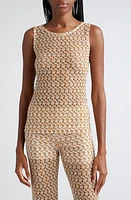 Missoni Textured Metallic Knit Tank White And Dark Gold at Nordstrom, Us