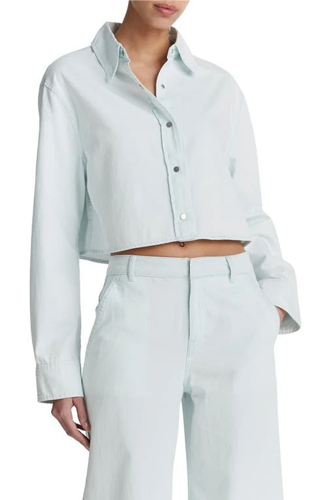 Vince Spring Twill Crop Shirt Celestine at Nordstrom,