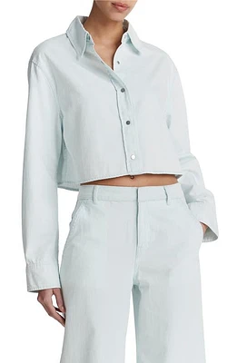 Vince Spring Twill Crop Shirt Celestine at Nordstrom,