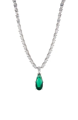 Nadri Shine On Cubic Zirconia Tennis Necklace in Green at Nordstrom