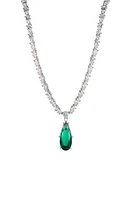 Nadri Shine On Cubic Zirconia Tennis Necklace in Green at Nordstrom