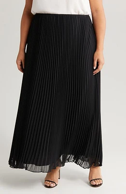 Alex Evenings Pleated Maxi Skirt Black at Nordstrom,